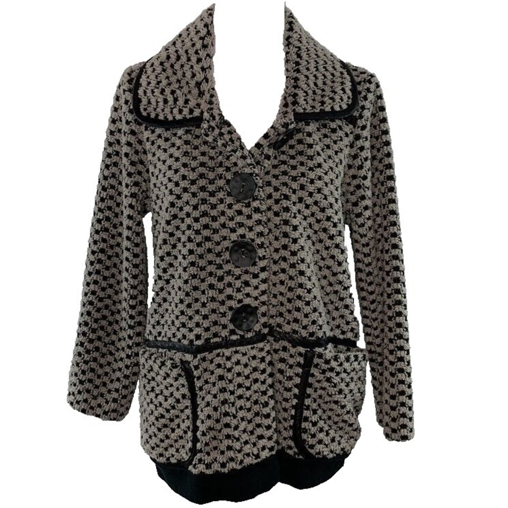 ZoE Womens Open Cardigan Knit Button Front Super Soft Size L ? no size tag